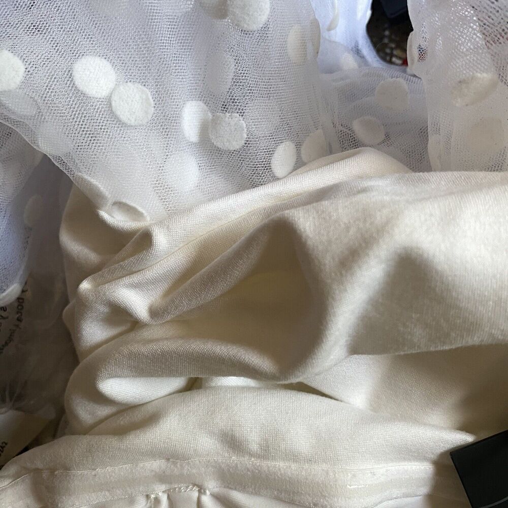NBD Alice Mini Strapless Tulle Polka Ruched Dress White SZ XXS Revolve NWT $238 - Picture 11 of 12